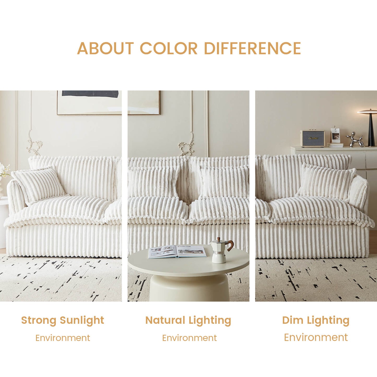 Guyii Oversized 4-Seater Sofa, Extra-Wide Convertible Sofa with 4 Pillows