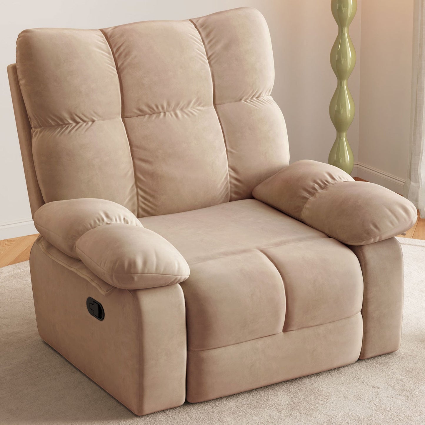 Guyii Multi-Functional Single Sofa Chair, Overstuffed Manual Recliner Chair