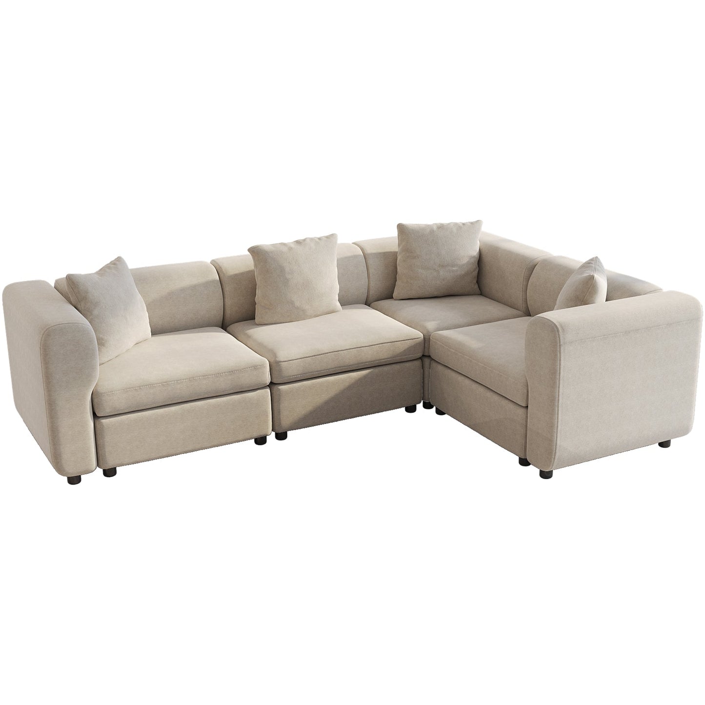 Guyii 4-9 Piece Velvet Sectional Sofa Couch, Convertible Sofa with Cushions