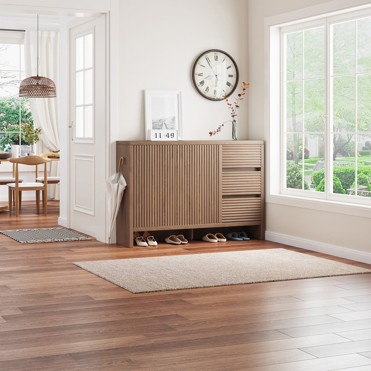 Guyii 3-Tier Shoe Storage Cabinet with 3 Drawers, Slim Entryway Organizer with Legs