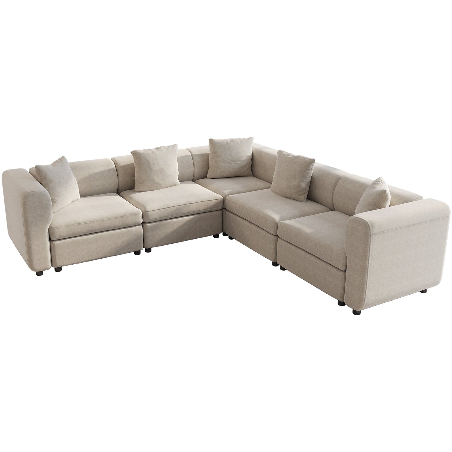 Guyii 4-9 Piece Velvet Sectional Sofa Couch, Convertible Sofa with Cushions