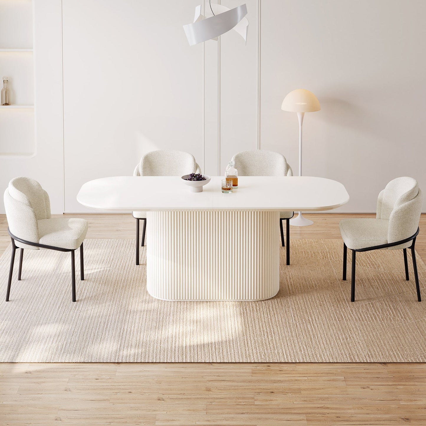 Guyii 62.99" Oval Dining Table, Modern Kitchen Table for 6 People, Table Only