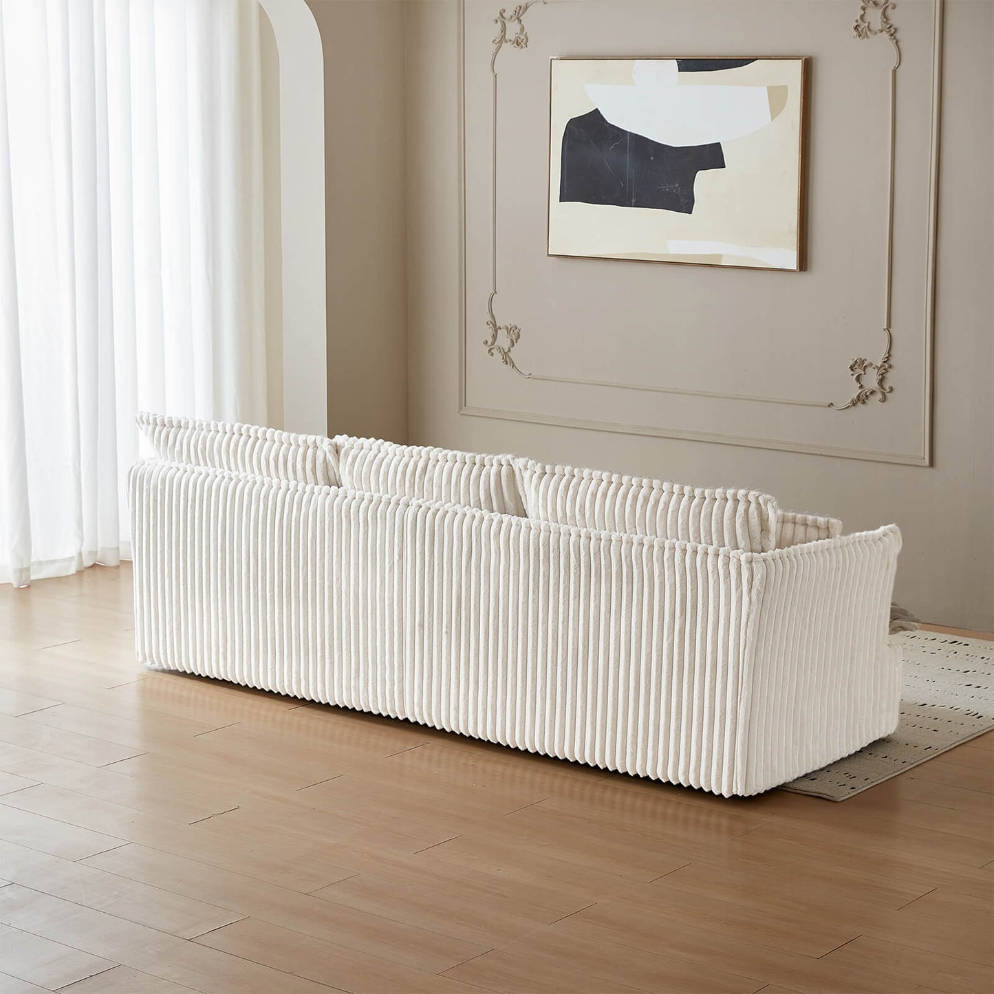 Guyii Oversized 3-Seater Sofa, Extra-Wide Convertible Sofa with 3 Pillows