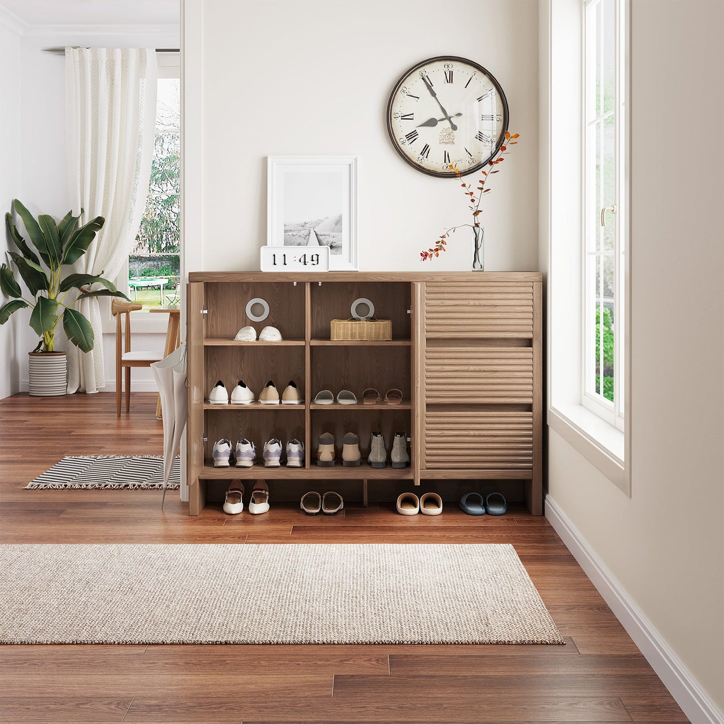 Guyii 3-Tier Shoe Storage Cabinet with 3 Drawers, Slim Entryway Organizer with Legs