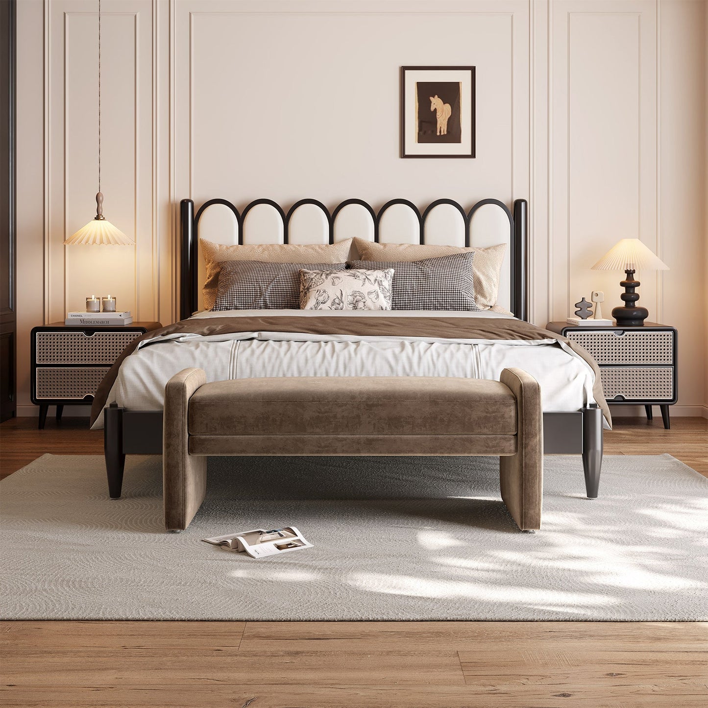 Guyii Deep Brown Multi-Functional Storage Bench – Modern Entryway & Bedroom Seat with Cushion
