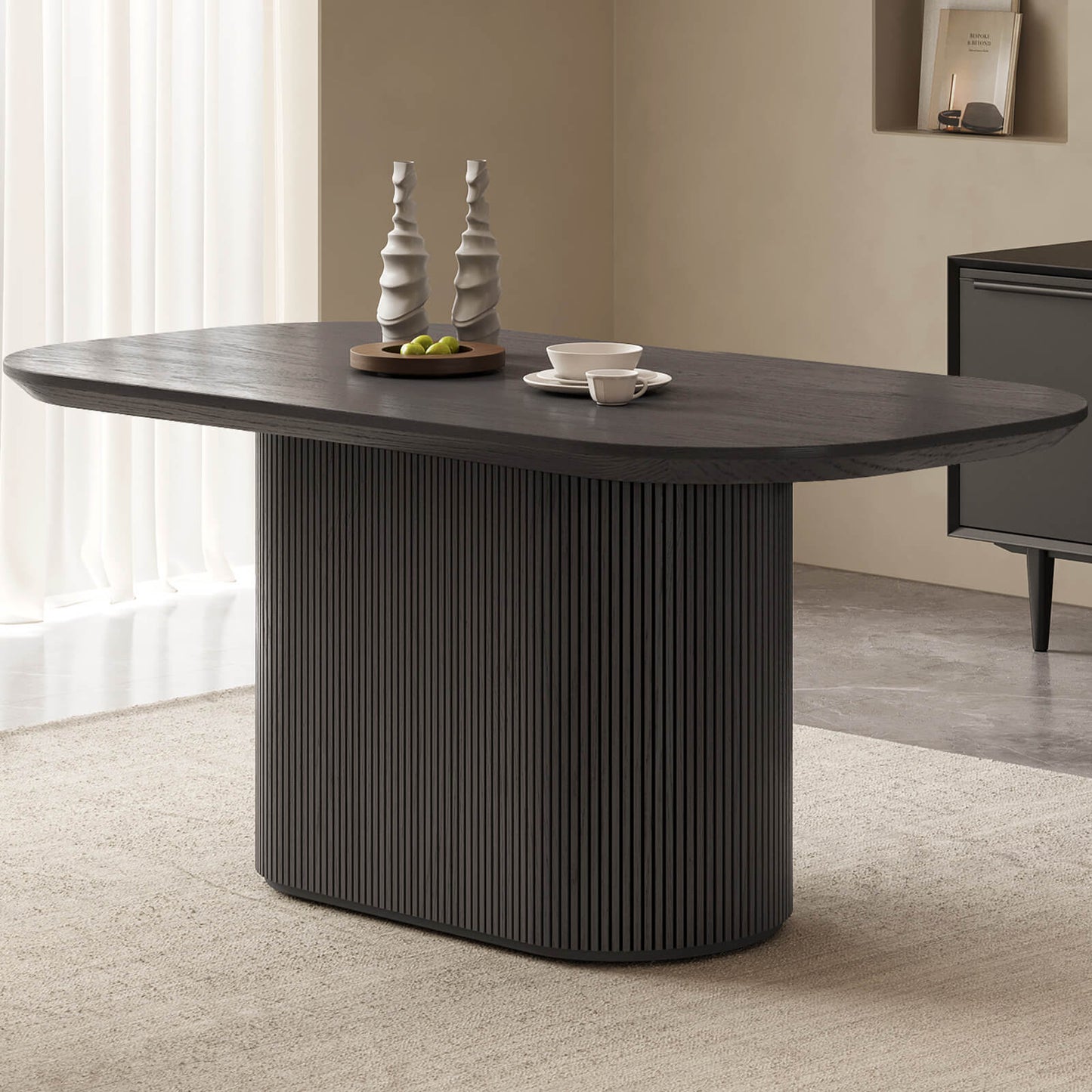 Guyii 62.99" Oval Dining Table, Modern Kitchen Table for 6 People, Table Only