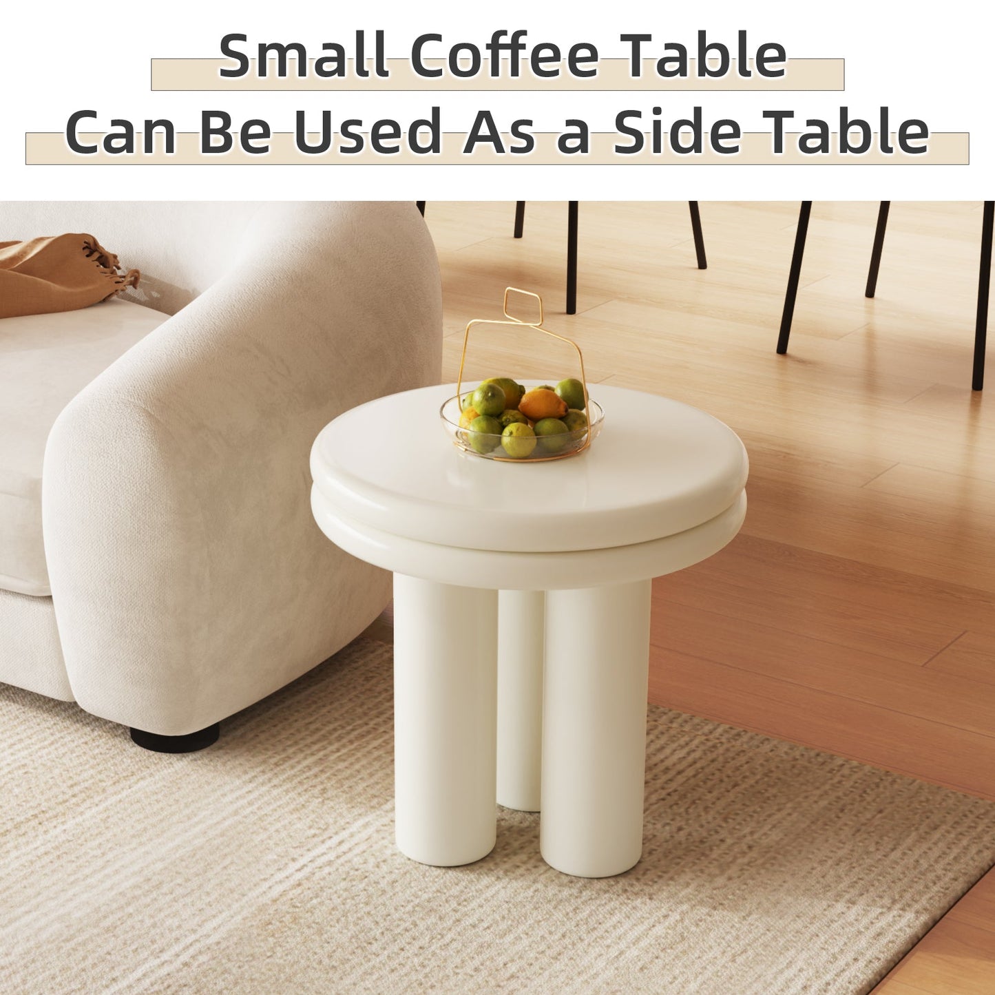 Guyii Modern Nesting Coffee Table, Round Coffee Table Set