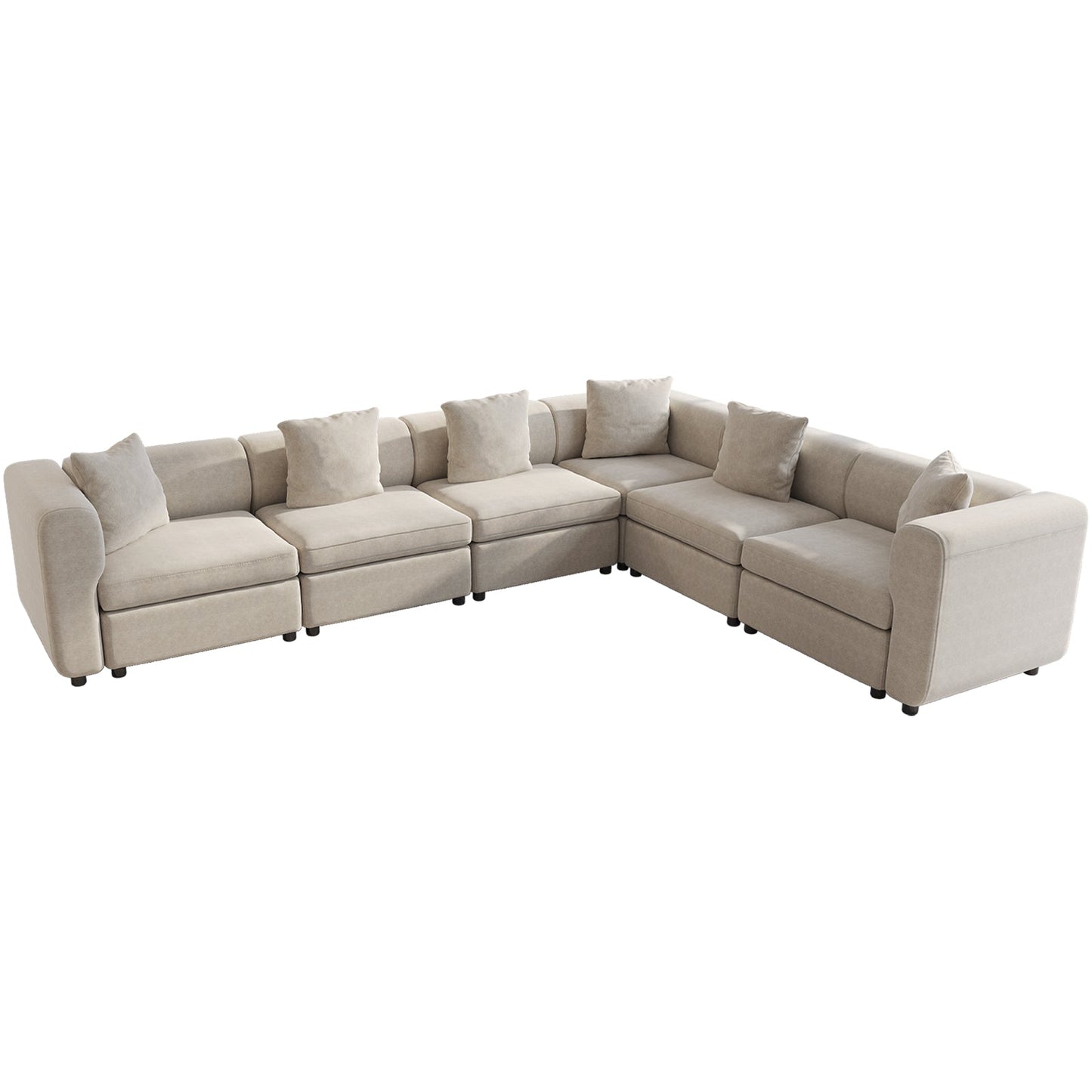 Guyii 4-9 Piece Velvet Sectional Sofa Couch, Convertible Sofa with Cushions
