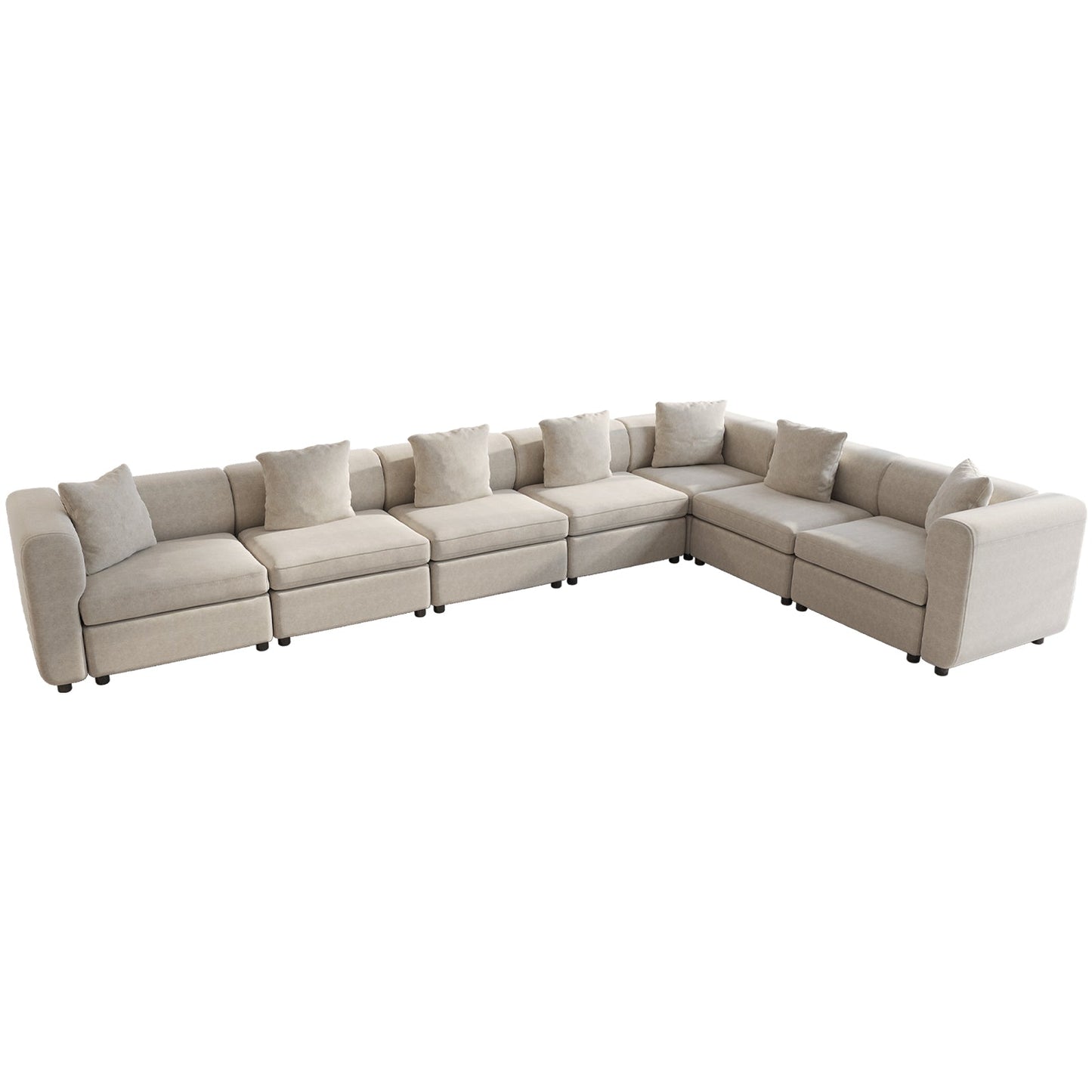Guyii 4-9 Piece Velvet Sectional Sofa Couch, Convertible Sofa with Cushions