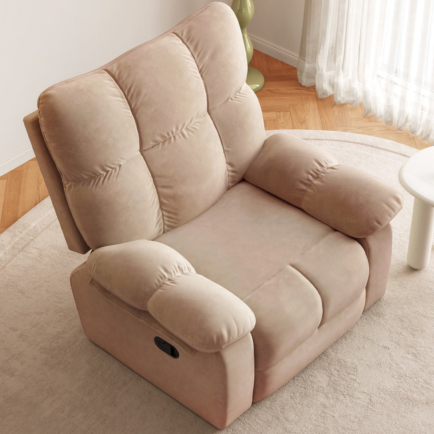 Guyii Multi-Functional Single Sofa Chair, Overstuffed Manual Recliner Chair