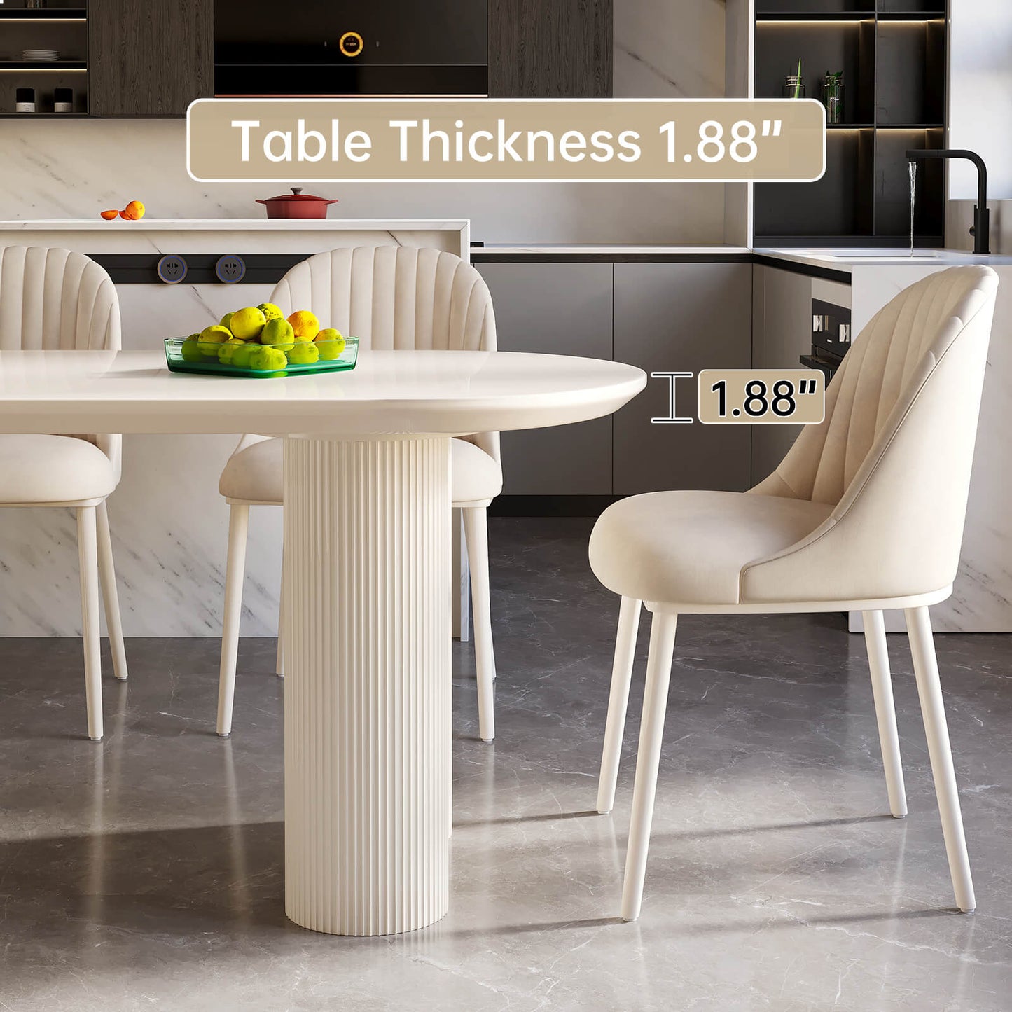 Guyii 55.11" Dining Table Set with 6 Chairs, Modern Kitchen Table Set | Q5209-UK