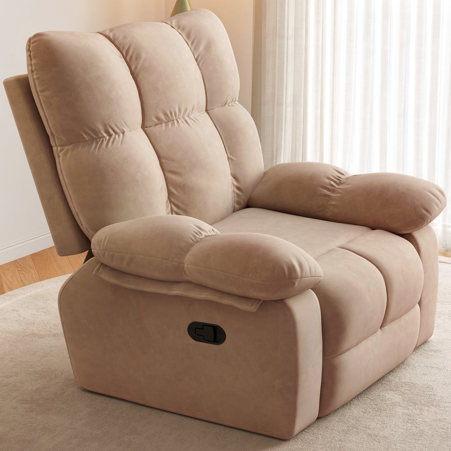 Guyii Multi-Functional Single Sofa Chair, Overstuffed Manual Recliner Chair