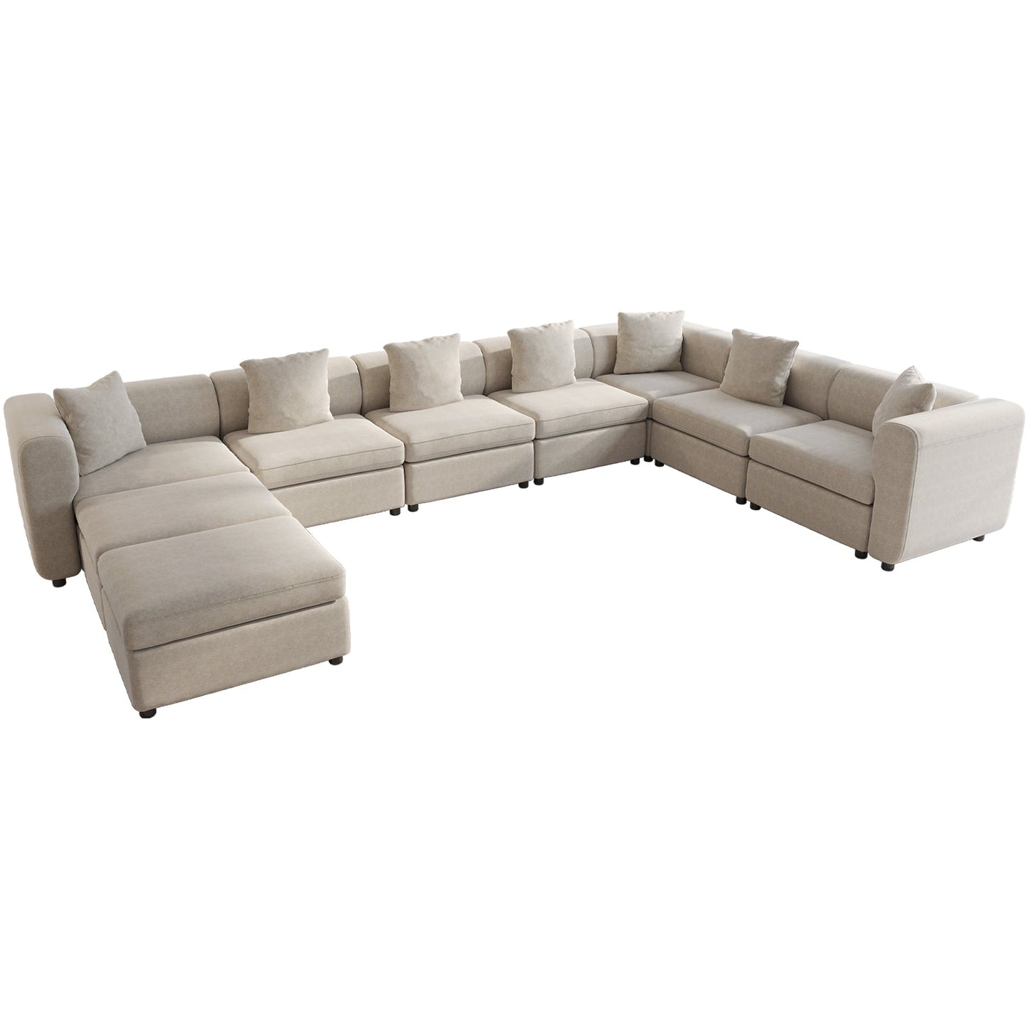 Guyii 4-9 Piece Velvet Sectional Sofa Couch, Convertible Sofa with Cushions
