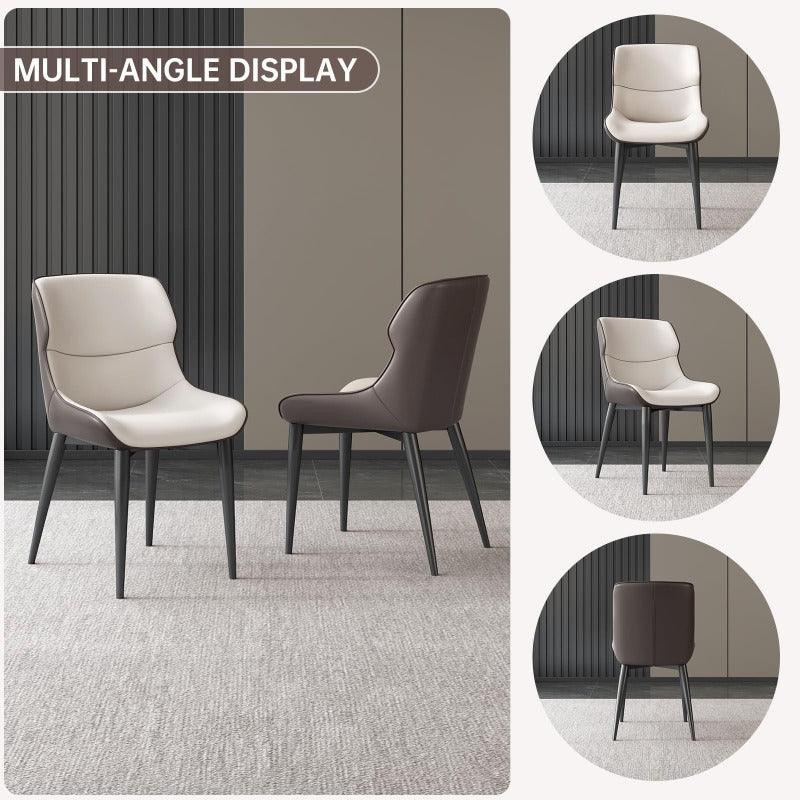 Guyii 2-Pack Ergonomic Dining Chairs, Modern PU Leather Upholstered Metel Legs