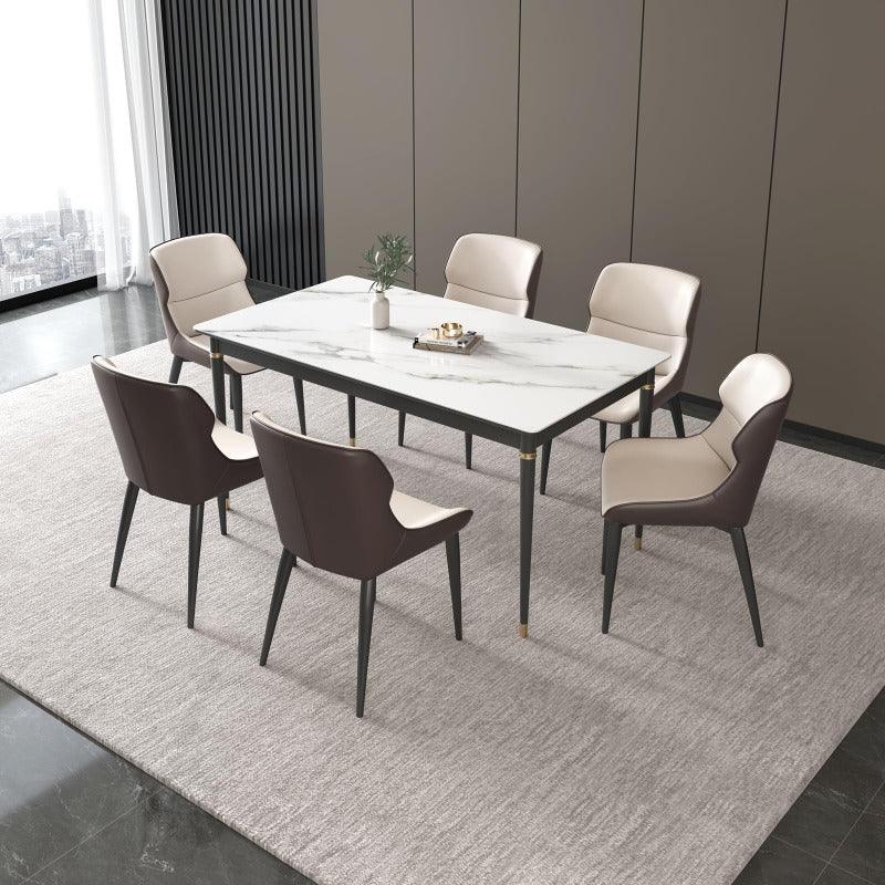 Guyii 2-Pack Ergonomic Dining Chairs, Modern PU Leather Upholstered Metel Legs