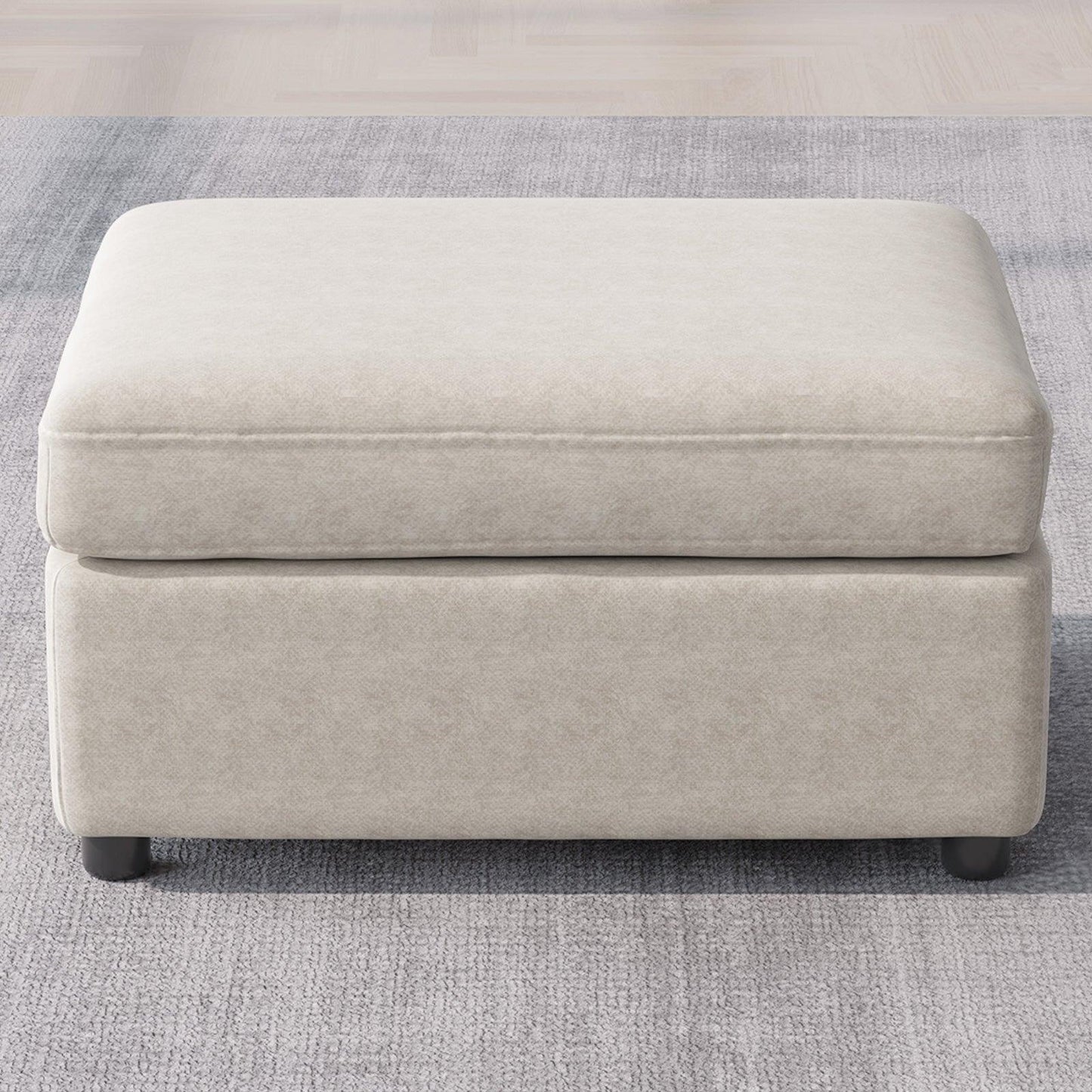 Guyii Sofa Ottoman, Storage Footrest for Sectional Sofa, Rectangular Couch Ottoman