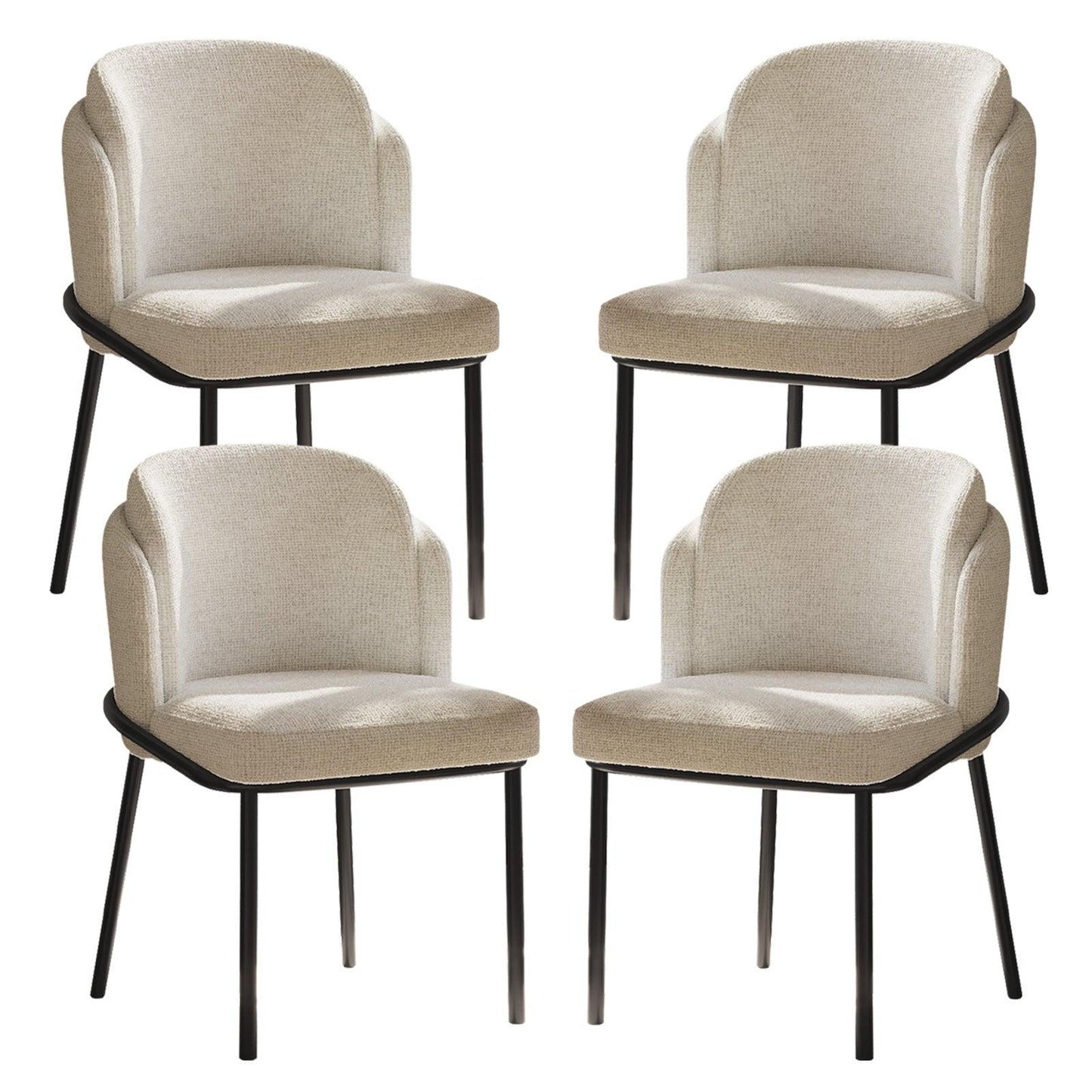 Guyii Dining Chairs Set of 2-6, Modern Fabric Dinner Chairs, Dining Room Kitchen Chairs with Metal Legs
