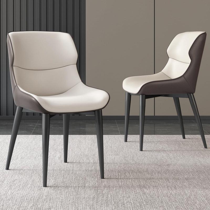 Guyii 2-Pack Ergonomic Dining Chairs, Modern PU Leather Upholstered Metel Legs