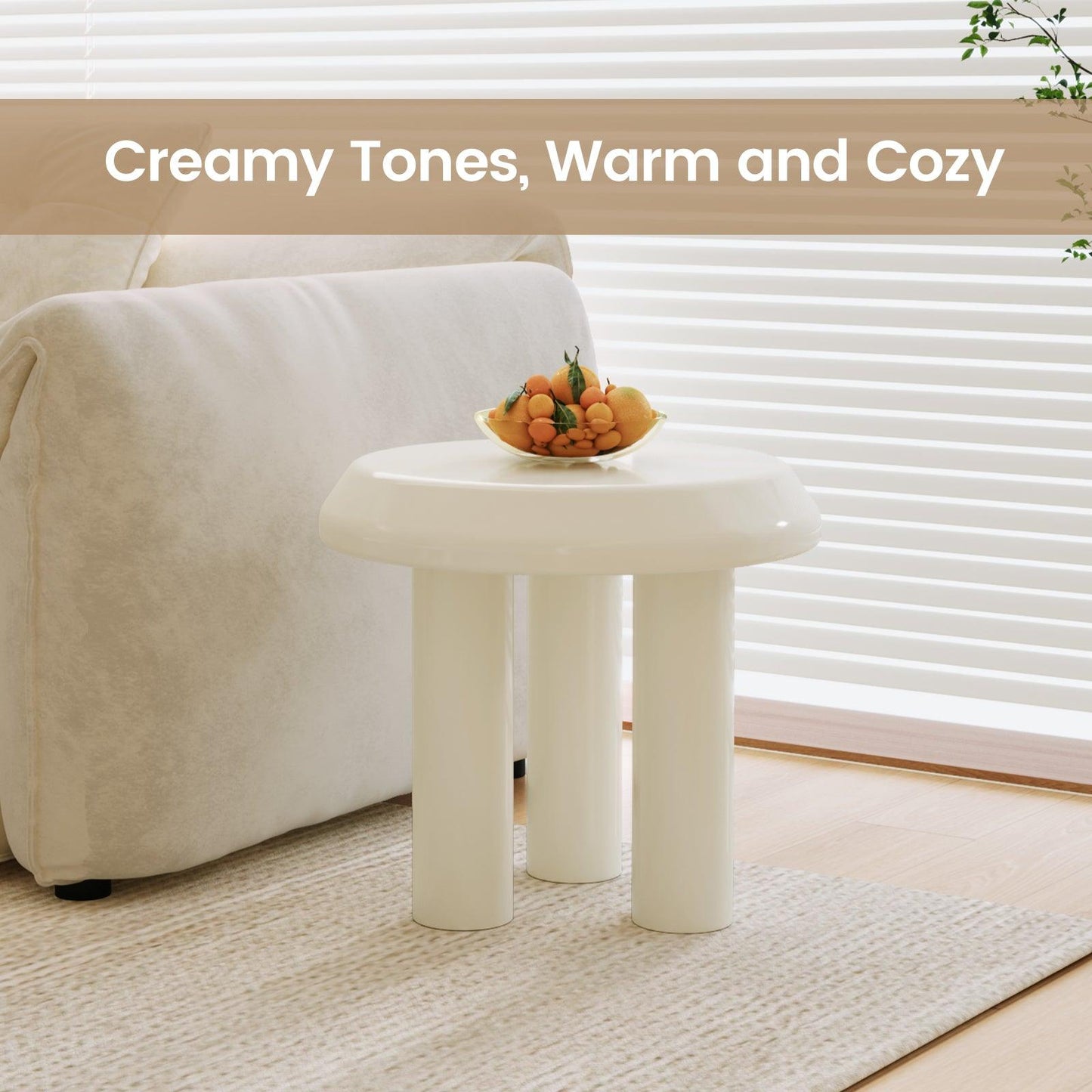 Guyii Modern Round Side Table, Stylish End Table for Living Room or Bedroom