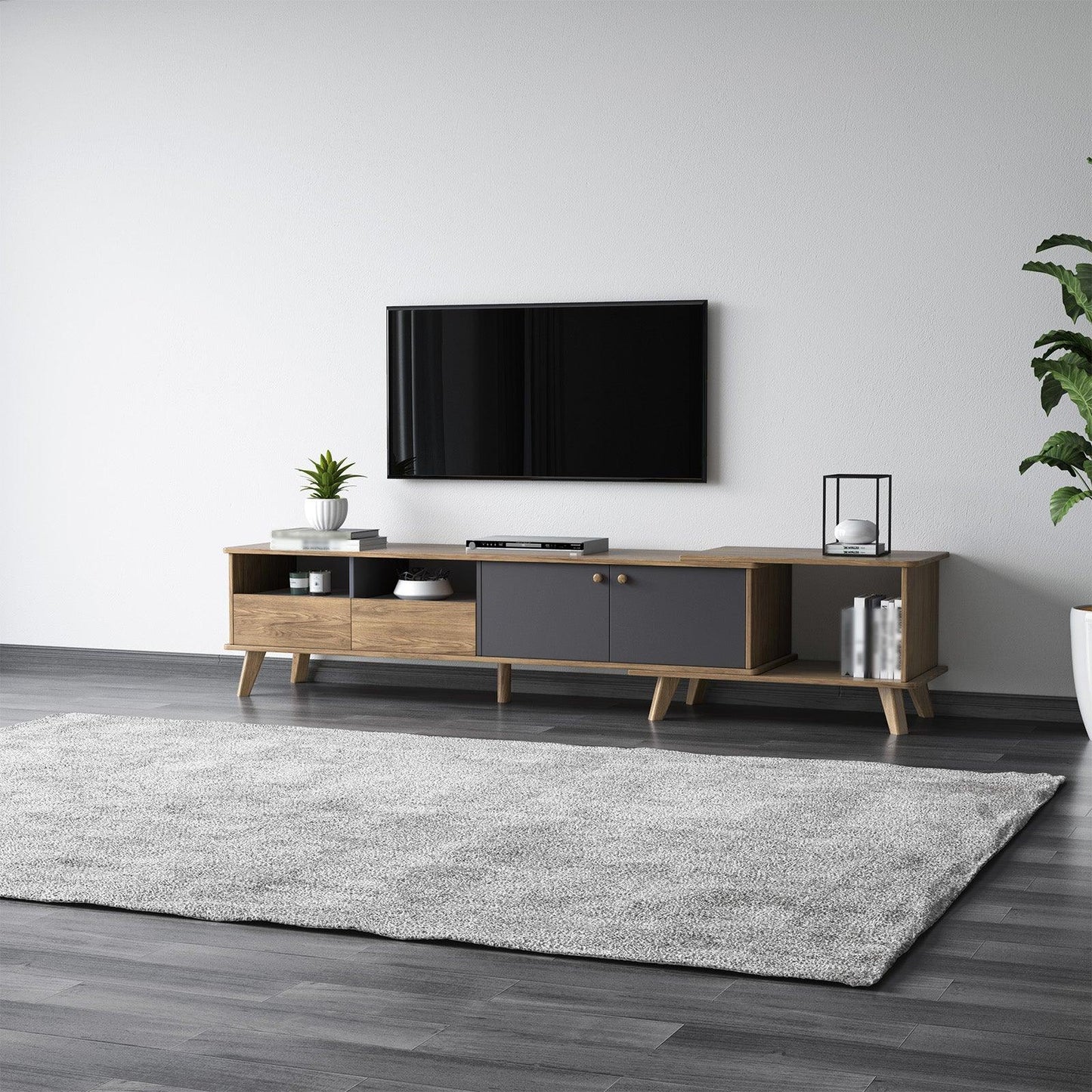 Guyii Extendable TV Stand – Modern TV Console with Adjustable Length for Living Room and Entertainment Areas
