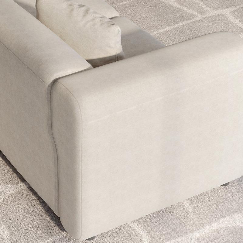 Guyii Velvet Sectional Sofa, Modern Oversized 2-5 Seat Sofa with Pillow (No Ottoman)