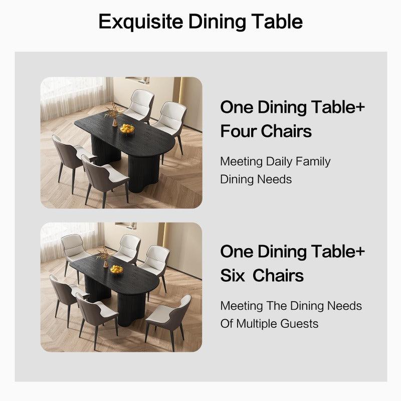 Guyii 54-70" Modern Dining Table Set, Kitchen Table Set with 4-6 Chairs