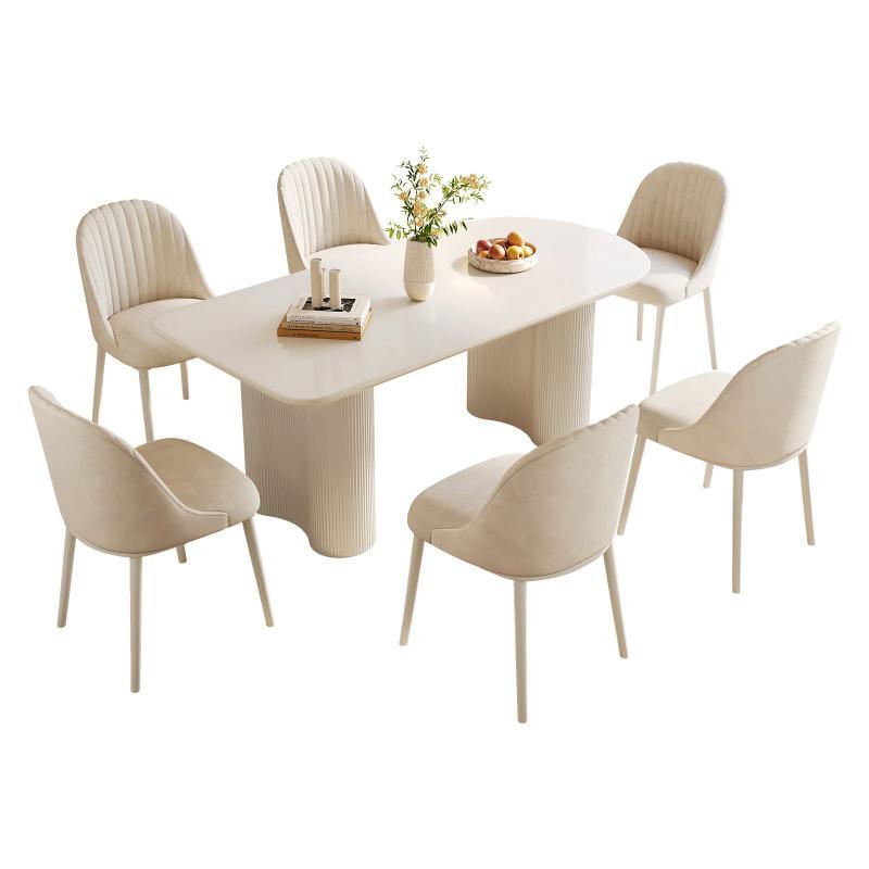 Guyii 54-70" Modern Dining Table Set, Kitchen Table Set with 4-6 Chairs