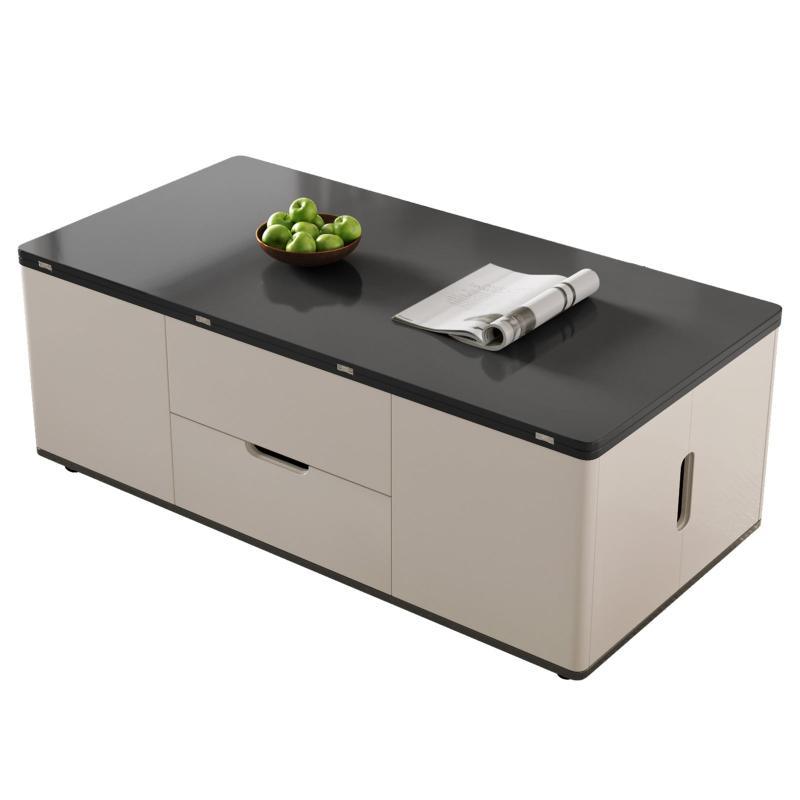 Guyii 47.24” Lift Top Coffee Table with 4 Stools, 3-in-1 Multi-Function Modern Center Table