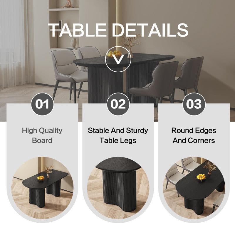 Guyii 54-70" Modern Dining Table Set, Kitchen Table Set with 4-6 Chairs