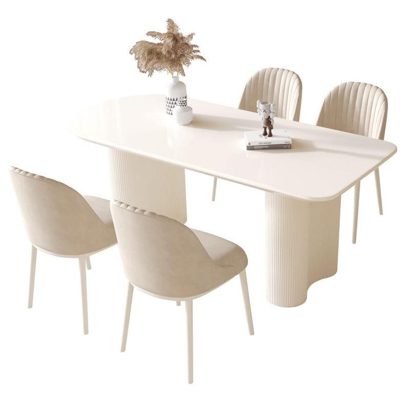 Guyii 54-70" Modern Dining Table Set, Kitchen Table Set with 4-6 Chairs