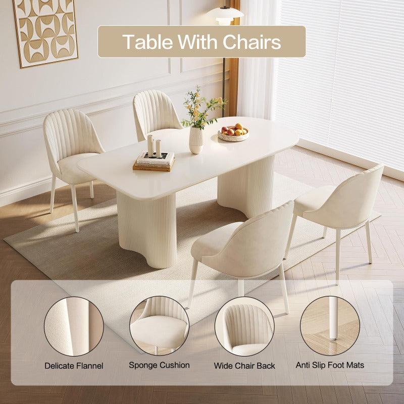 Guyii 54-70" Modern Dining Table Set, Kitchen Table Set with 4-6 Chairs