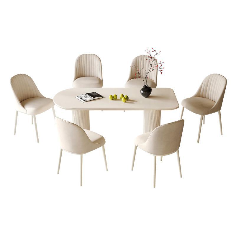 Guyii 54-70" Modern Dining Table Set, Kitchen Table Set with 4-6 Chairs