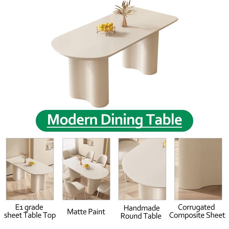 Guyii 54-70" Modern Dining Table Set, Kitchen Table Set with 4-6 Chairs