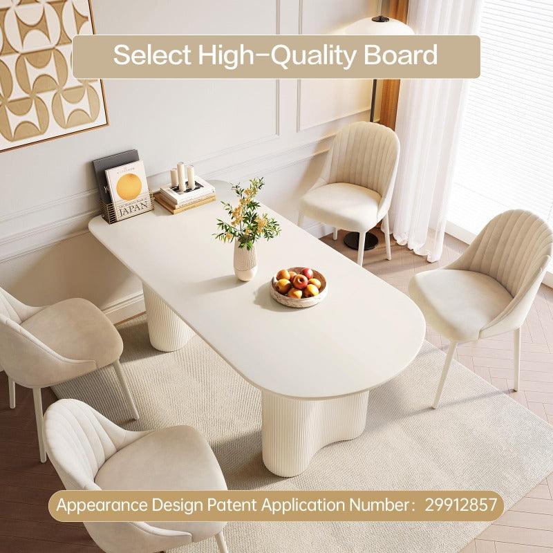 Guyii 54-70" Modern Dining Table Set, Kitchen Table Set with 4-6 Chairs