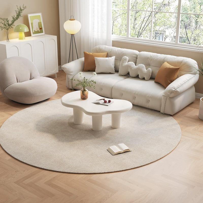 Guyii 47.24" Cloud Coffee Table, White Modern Center Table for Living Room