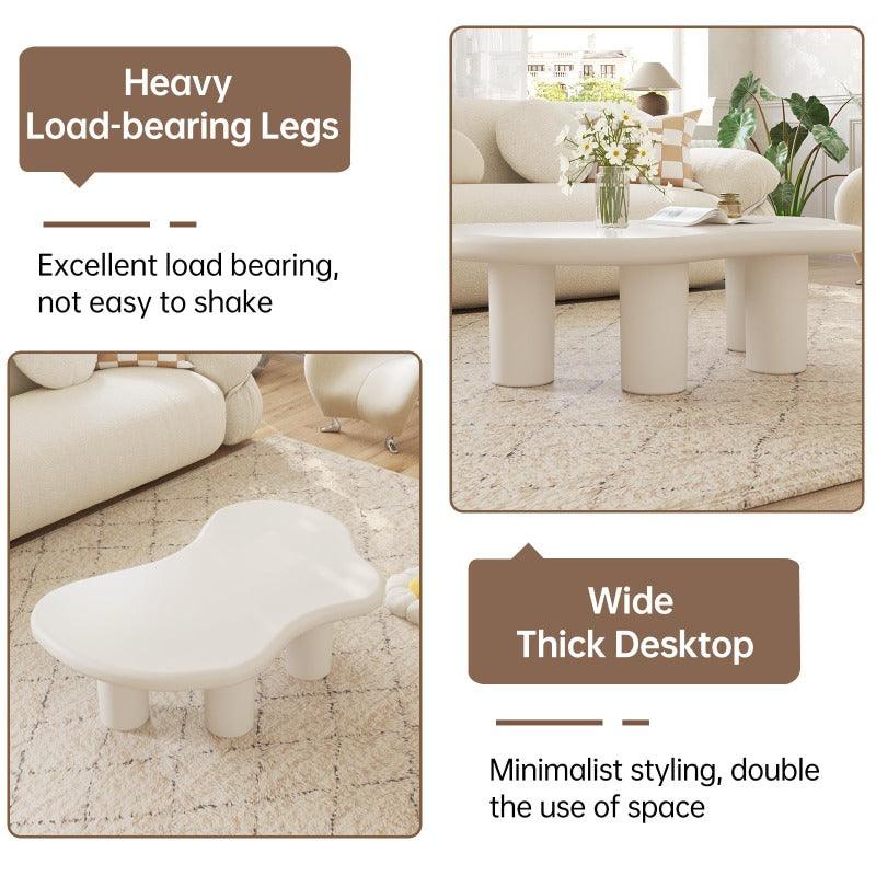 Guyii 47.24" Cloud Coffee Table, White Modern Center Table for Living Room