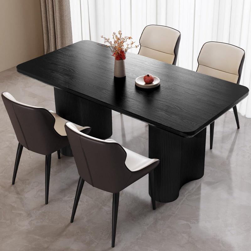 Guyii 62.99" Black Rectangular Dining Table, Modern Kitchen Table