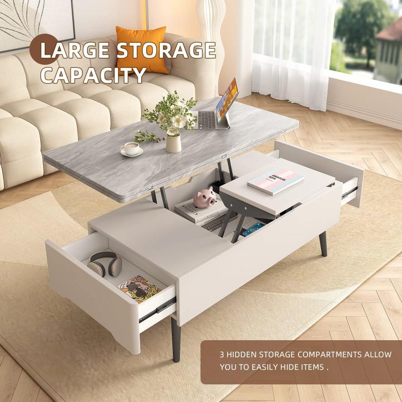 Guyii 39" Lift Top Coffee Table with Storage, 3-in-1 Modern Multifunction Center Table