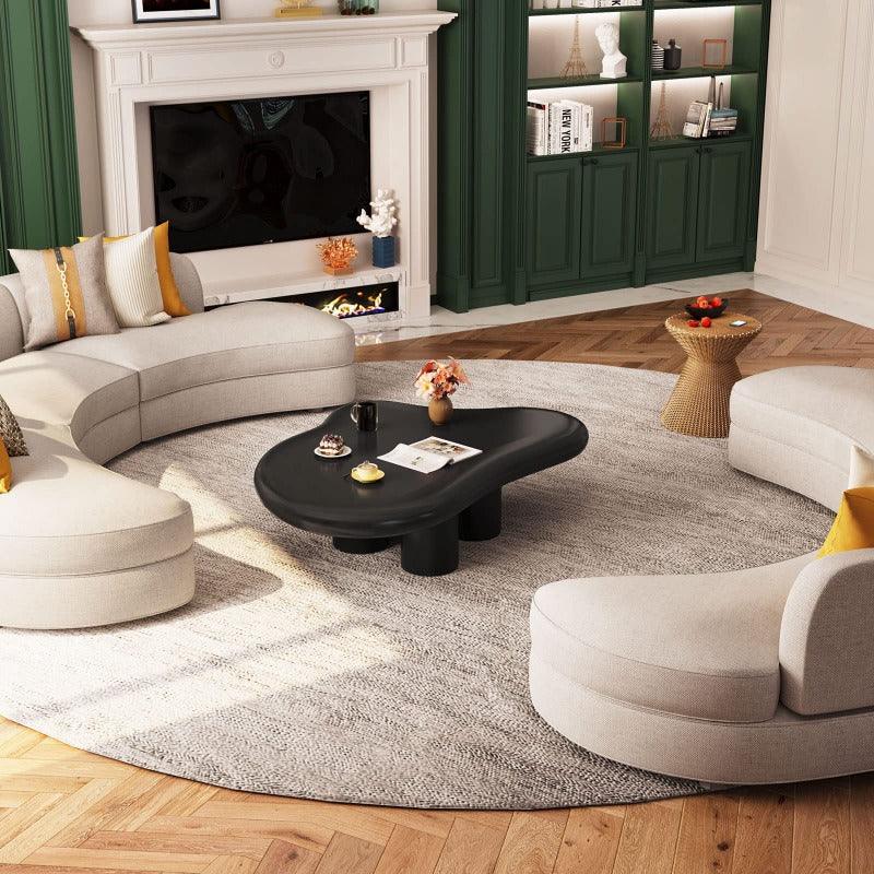 Guyii 35“-46” Cloud Coffee Table 4 Legs, Cute Coffee Table, Upgraded White Modern Tea Table