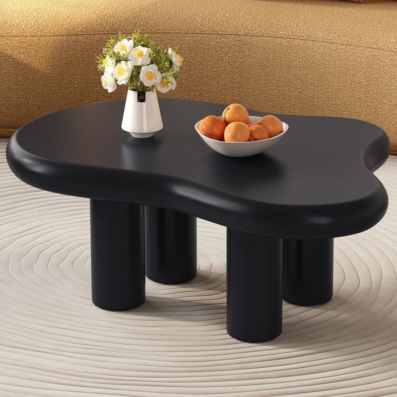 Guyii 35“-46” Cloud Coffee Table 4 Legs, Cute Coffee Table, Upgraded White Modern Tea Table