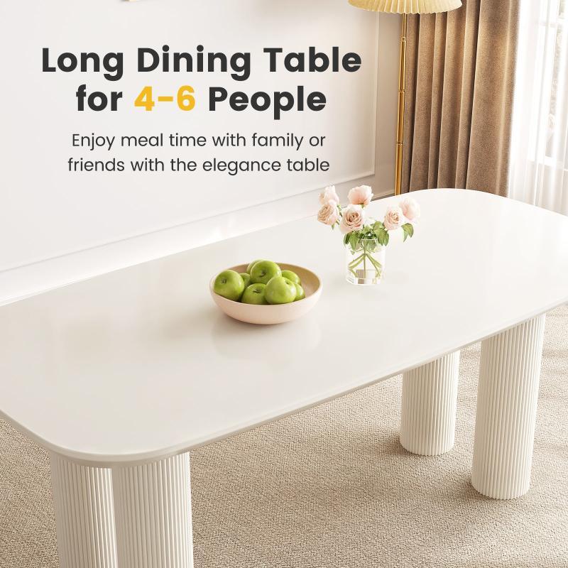 Guyii 55"-70" Rectangle Dining Table, Modern Kitchen Table for Dining Room