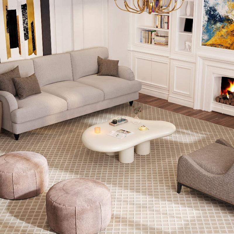 Guyii 35“-46” Cloud Coffee Table 4 Legs, Cute Coffee Table, Upgraded White Modern Tea Table