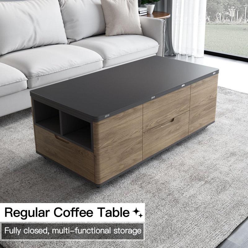 Guyii 47“ Multifunctional Lift-Top Coffee Table with 4 Stools, 3-in-1 Center Table