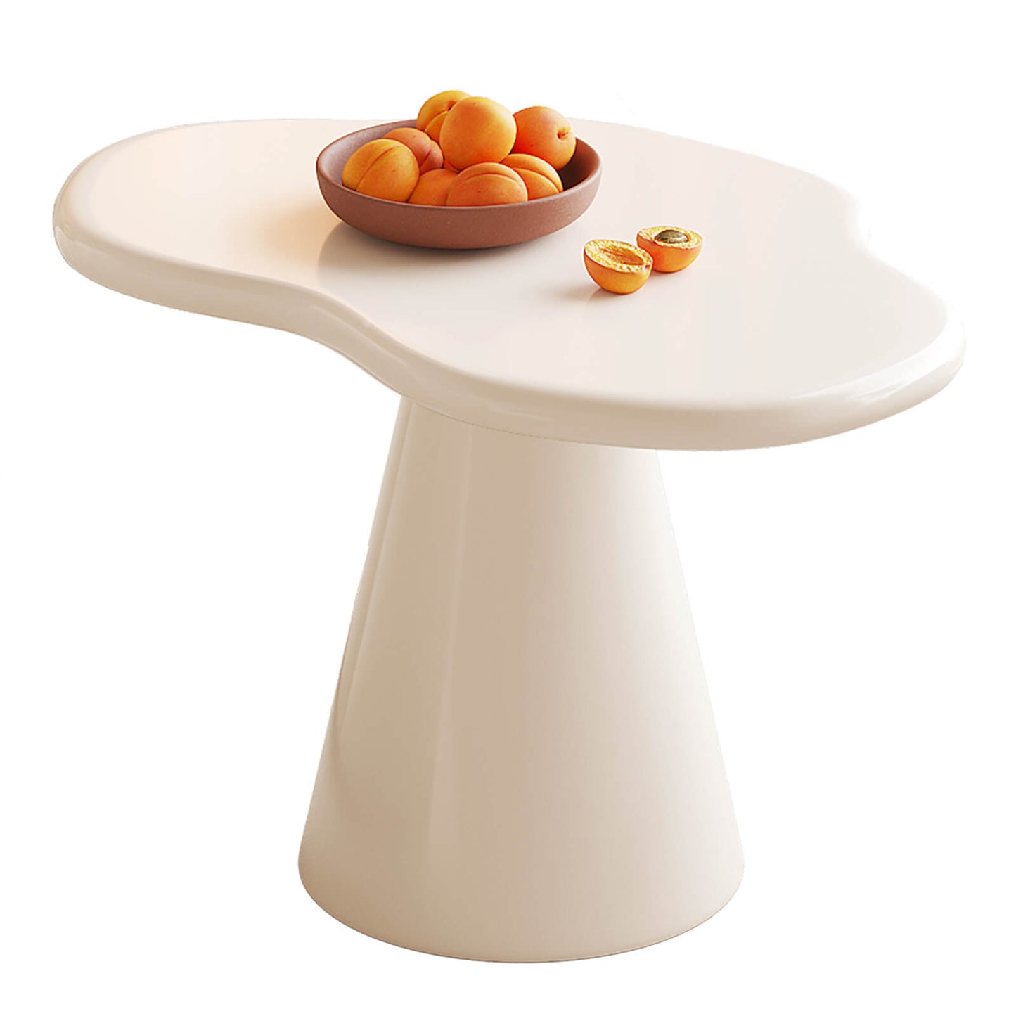 Guyii Irregular Side Table, Cream White End Table, Small Sofa Table | Q1623-DE