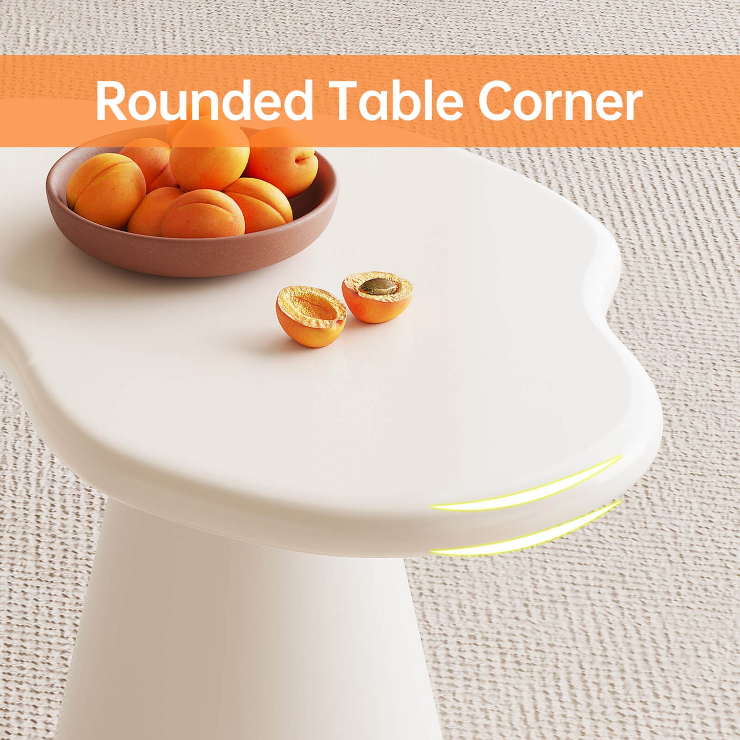 Guyii Irregular Side Table, Cream White End Table, Small Sofa Table | Q1623-DE