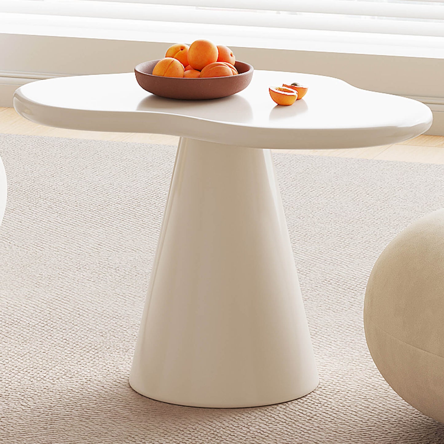 Guyii Irregular Side Table, Cream White End Table, Small Sofa Table | Q1623-DE