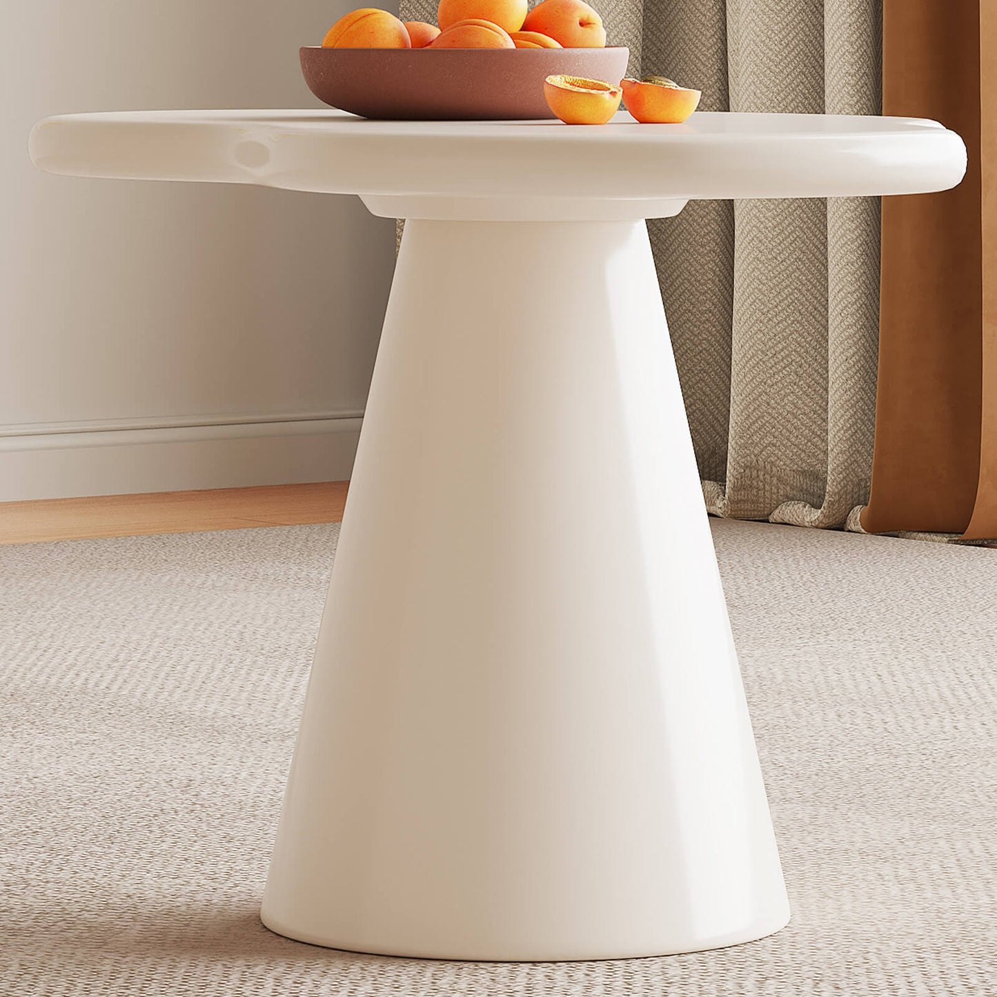 Guyii Irregular Side Table, Cream White End Table, Small Sofa Table | Q1623-DE