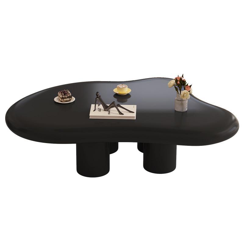 Guyii 35“-46” Cloud Coffee Table 4 Legs, Cute Coffee Table, Upgraded White Modern Tea Table