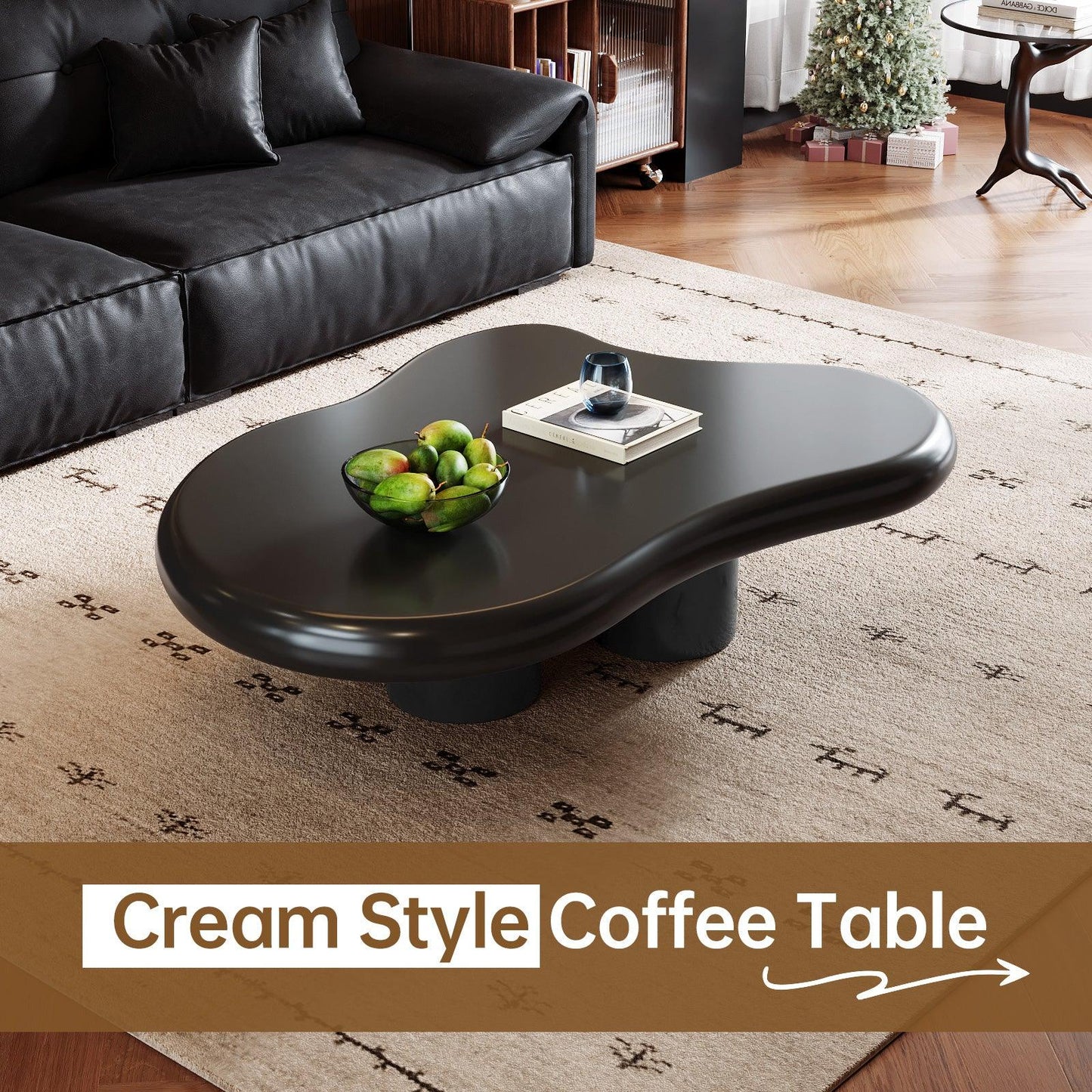 Guyii 41”-46" Cloud Coffee Table with 3 Legs, Modern Coffee Table for Living Room