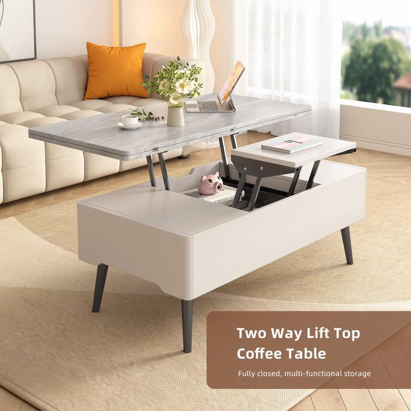 Guyii 39" Lift Top Coffee Table with Storage, 3-in-1 Modern Multifunction Center Table
